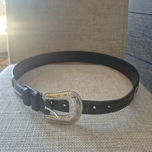 Justin Black Pattern Western Belt Sz 34